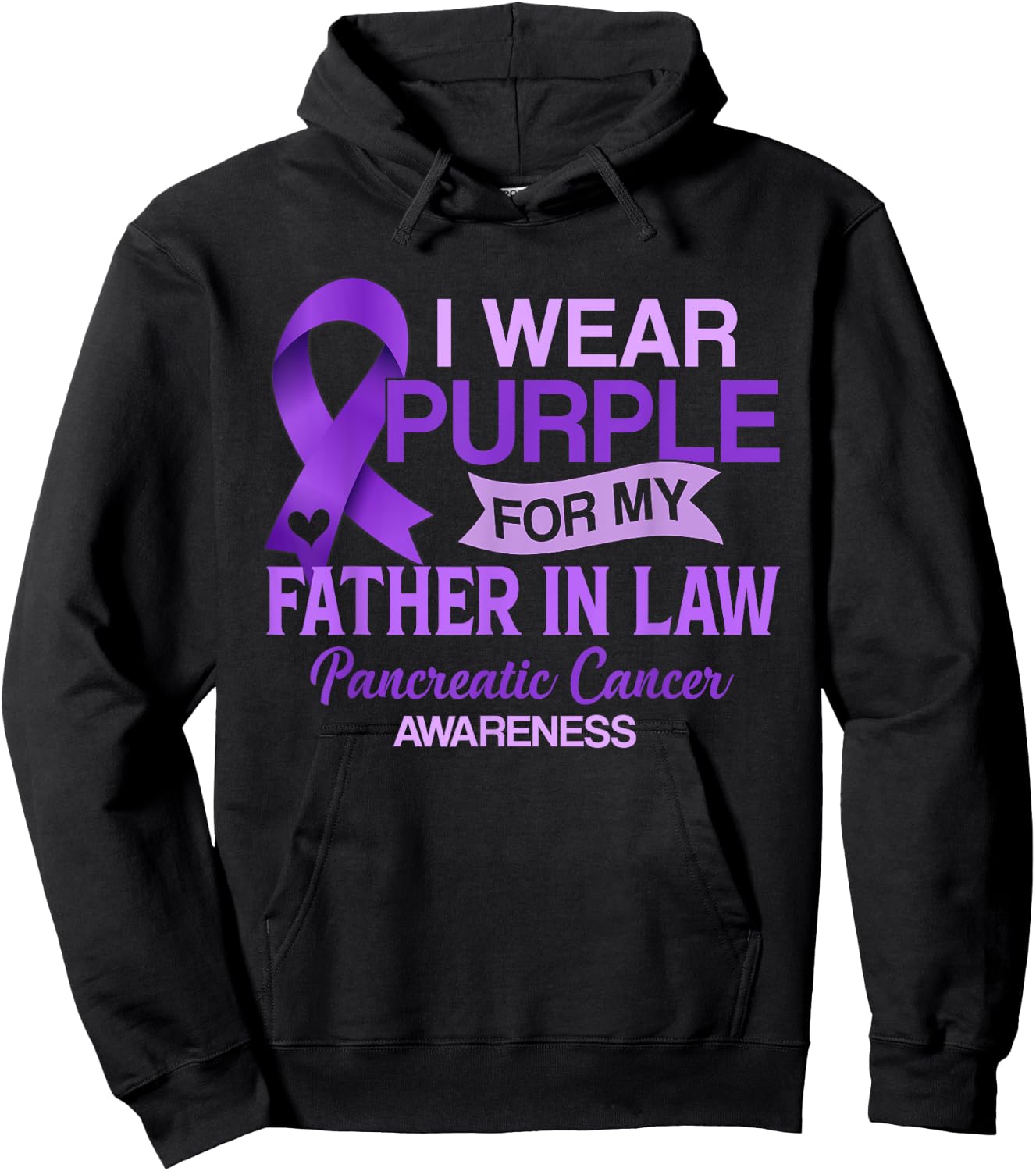 I Wear Purple For My Father In Law Pancreatic Cancer Hoodie - Hoodie | Black