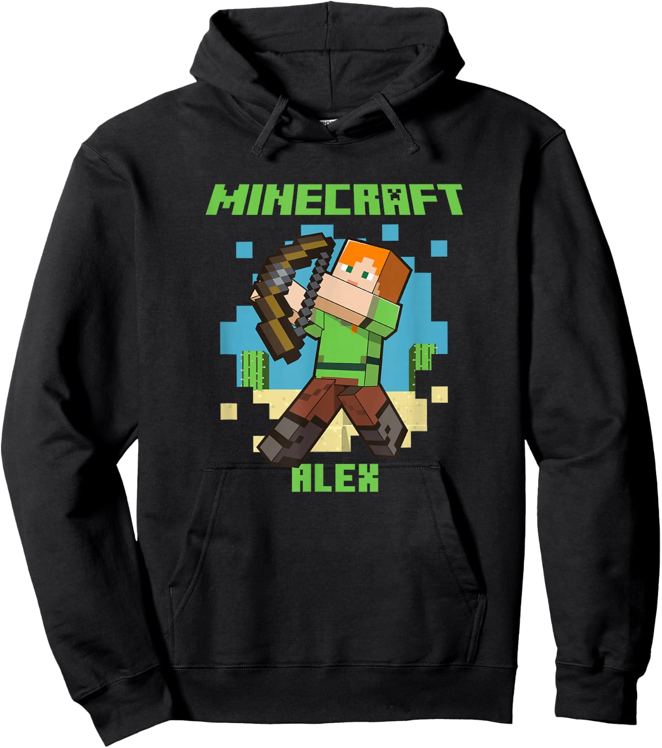 Minecraft Alex With Bow Taking Aim Hoodie - Hoodie | Black