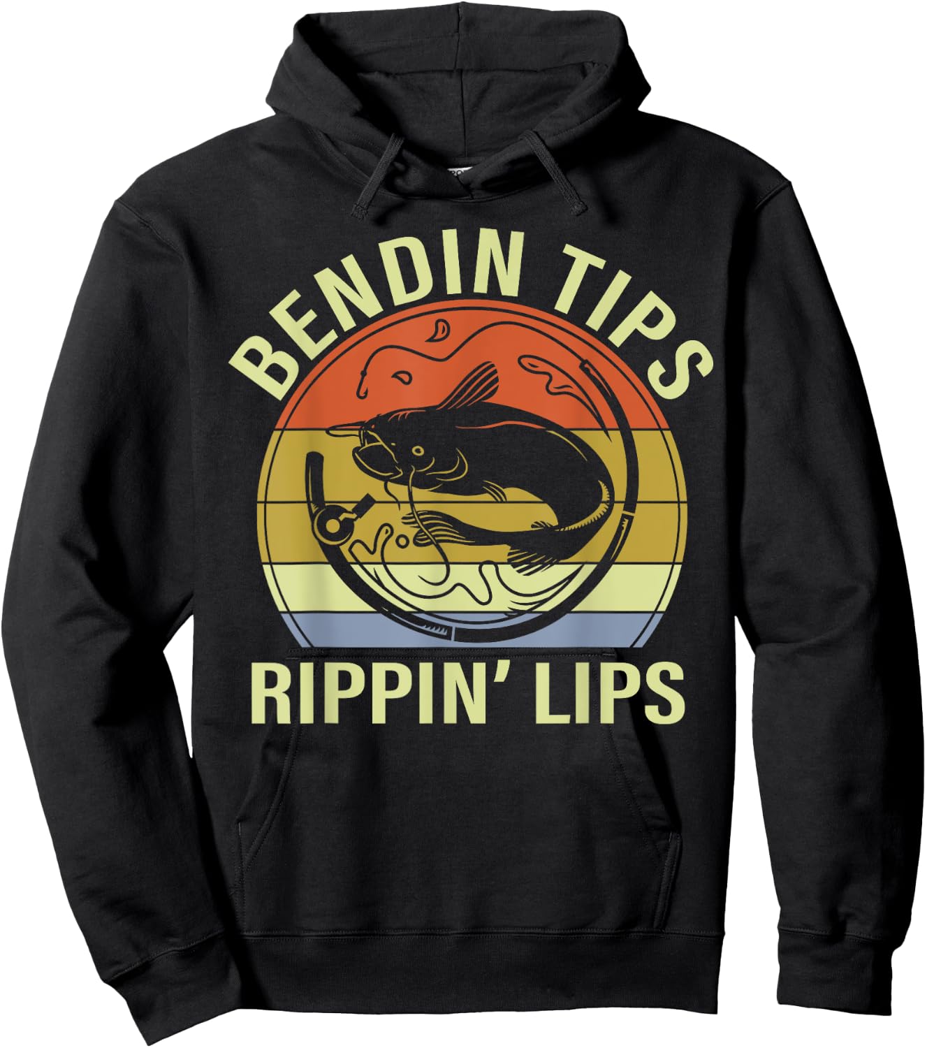 Bendin Tips Rippin Lips funny fishing Hoodie - Hoodie | Black