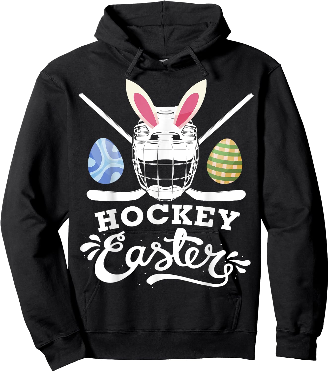 Hockey Easter Funny Easter Day Ice Hockey Player Hoodie - Hoodie | Black