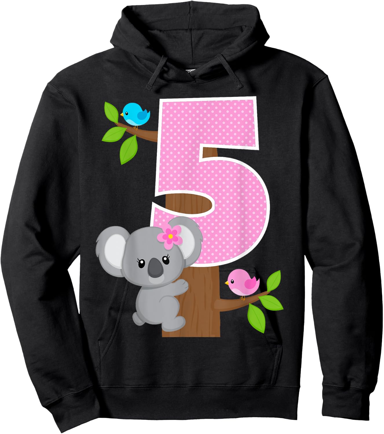 Koala Bear 5th Birthday Girl 5 Year Old Birthday Koalas Bday Hoodie - Hoodie | Black