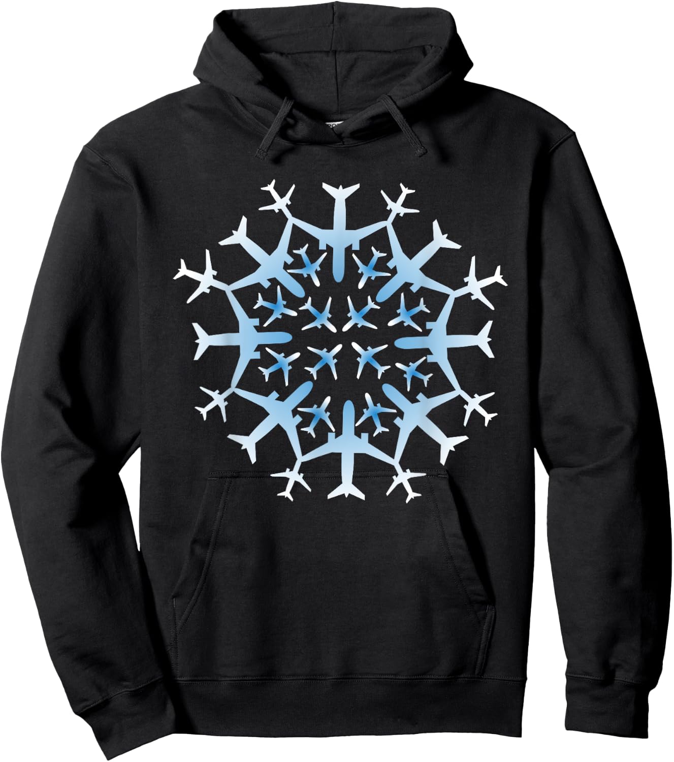 Pilot Gift Snowflake Airplanes Christmas Snow Aviation Plane Hoodie - Hoodie | Black