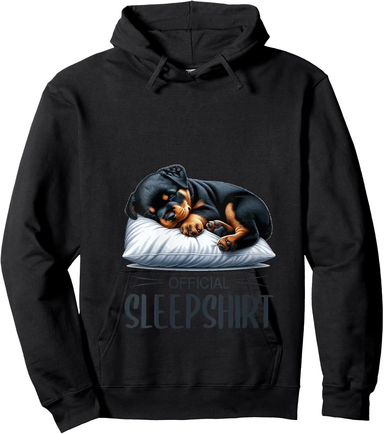 Pajamas Official sleep shirt cute dog Rottweiler V-Neck Hoodie - Hoodie | Black