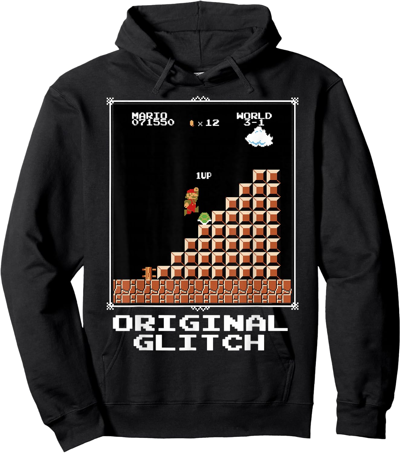 Super Mario Original Glitch Poster Hoodie - Hoodie | Black