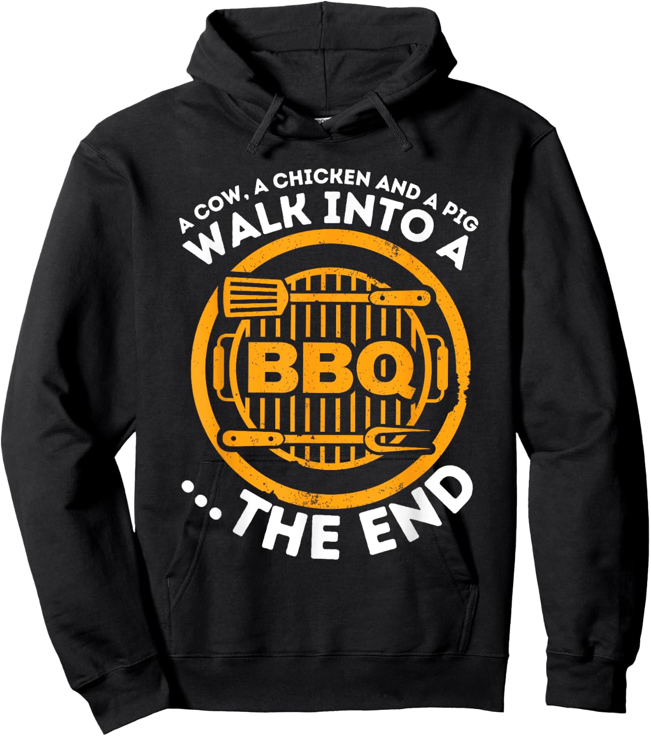 A Pig A Chicken And A Cow - Funny BBQ Smoker Barbecue Grill Hoodie - Hoodie | Black