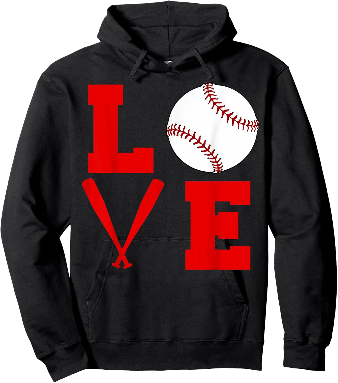 I Love Baseball Hoodie - Hoodie | Black