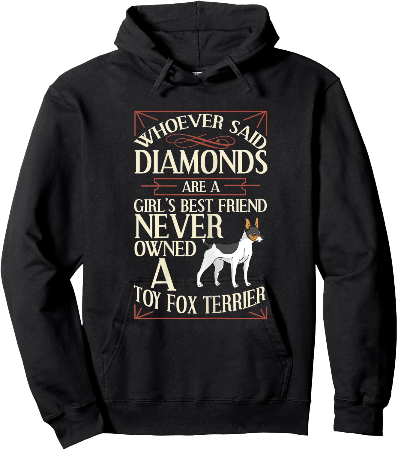 Toy Fox Terrier Dog Puppies Owner Lover Hoodie - Hoodie | Black