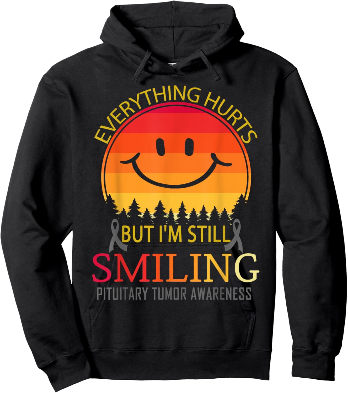 I'm still smiling Pituitary Tumor Awareness Hoodie - Hoodie | Black