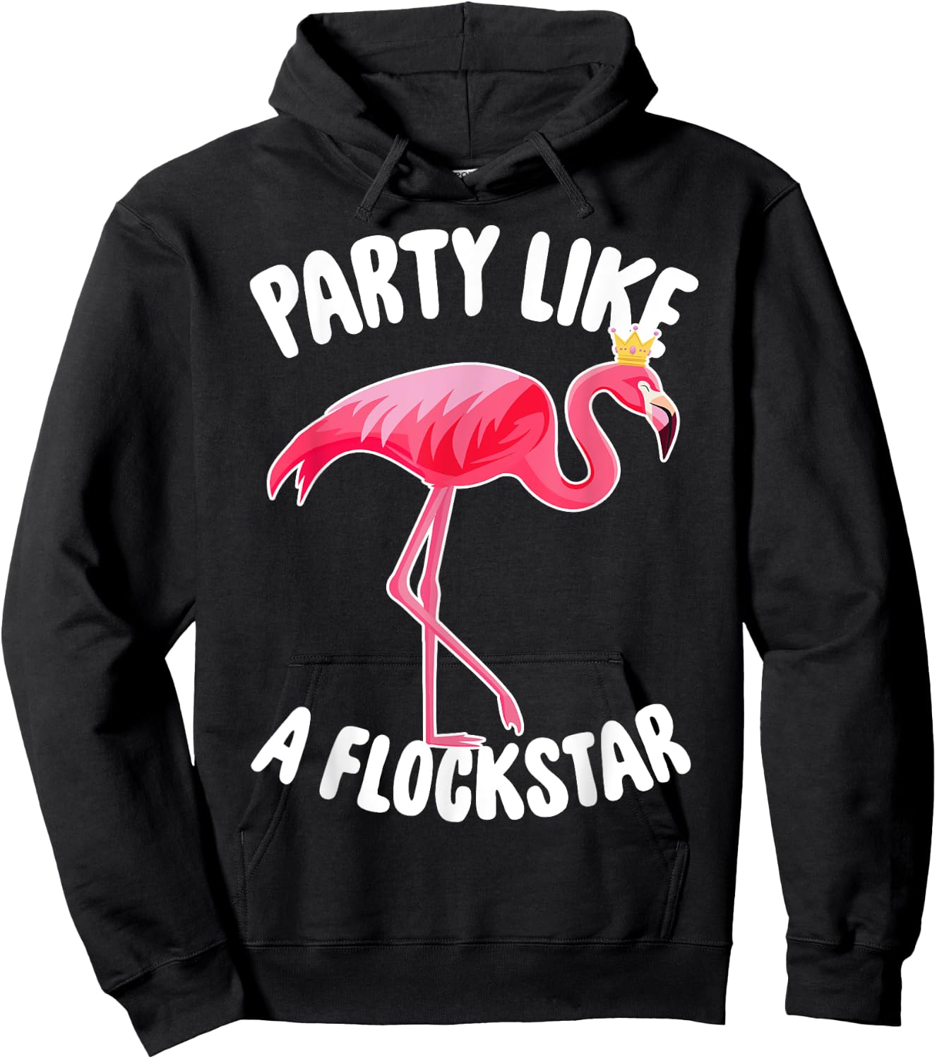 Party Like A Flockstar - Matching Flamingo Family Crew Hoodie - Hoodie | Black