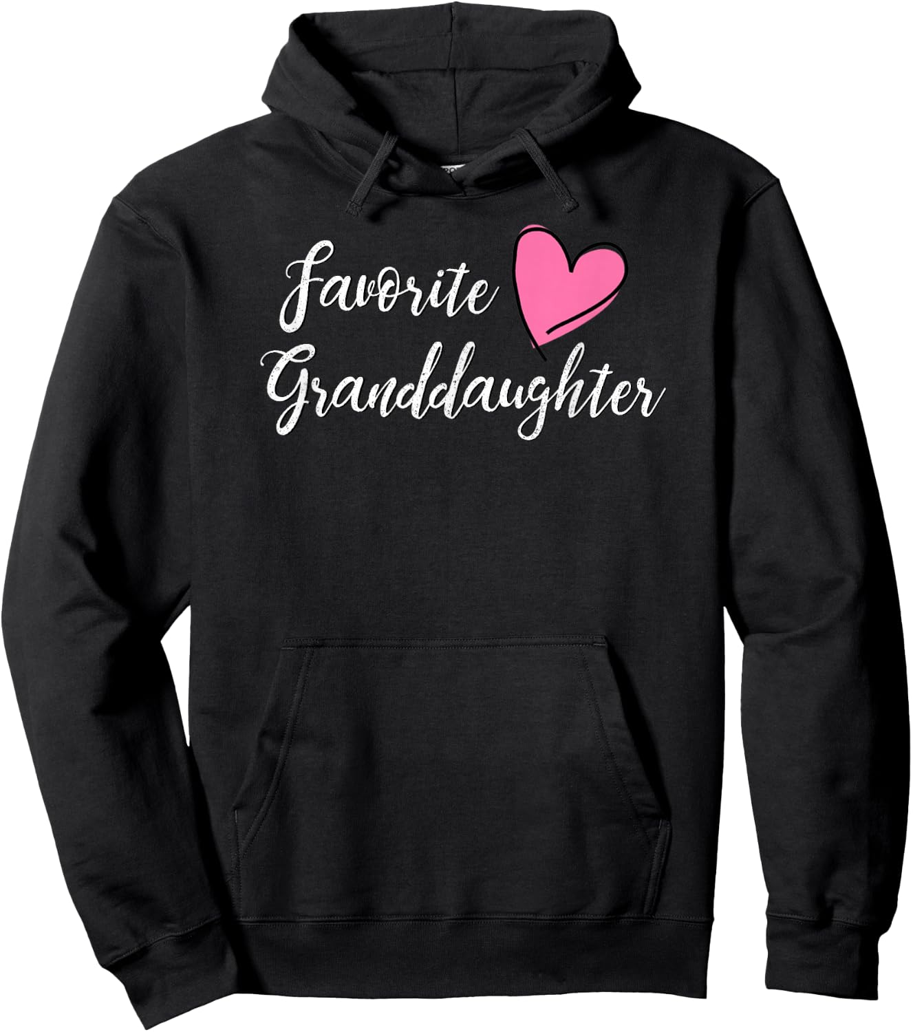 Favorite Granddaughter Heart Distressed Vintage Hoodie - Hoodie | Black
