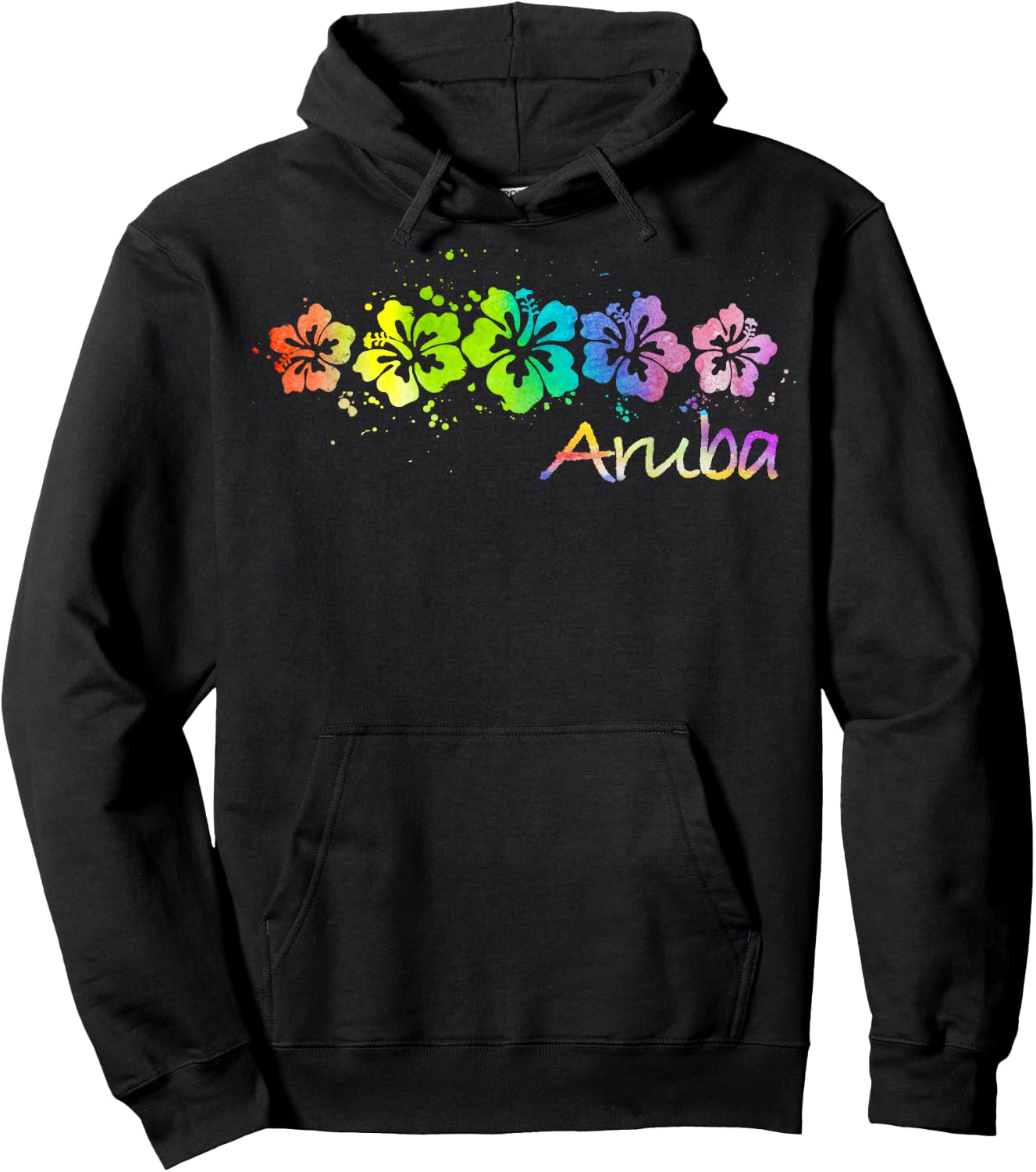 Aruba Watercolor Beach & Surf Hoodie - Hoodie | Black