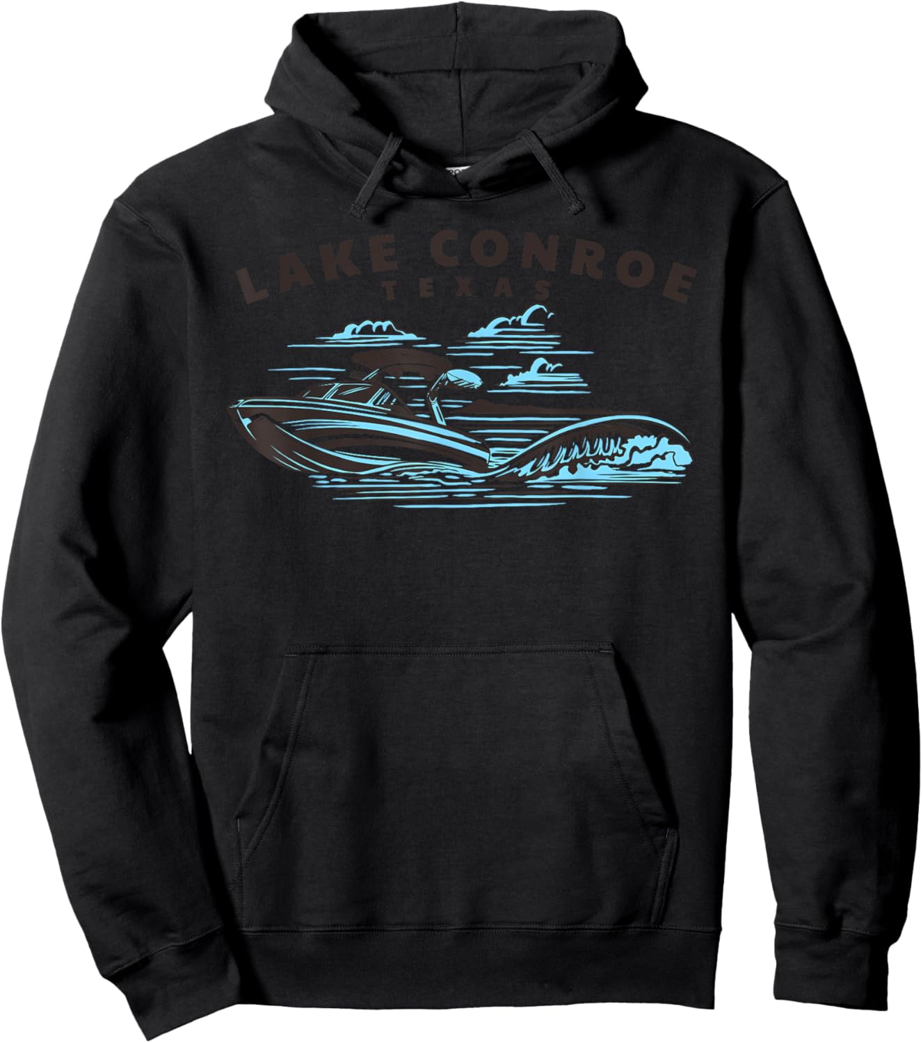 Lake Conroe, Texas Wakeboarding Wakesurfing Hoodie - Hoodie | Black