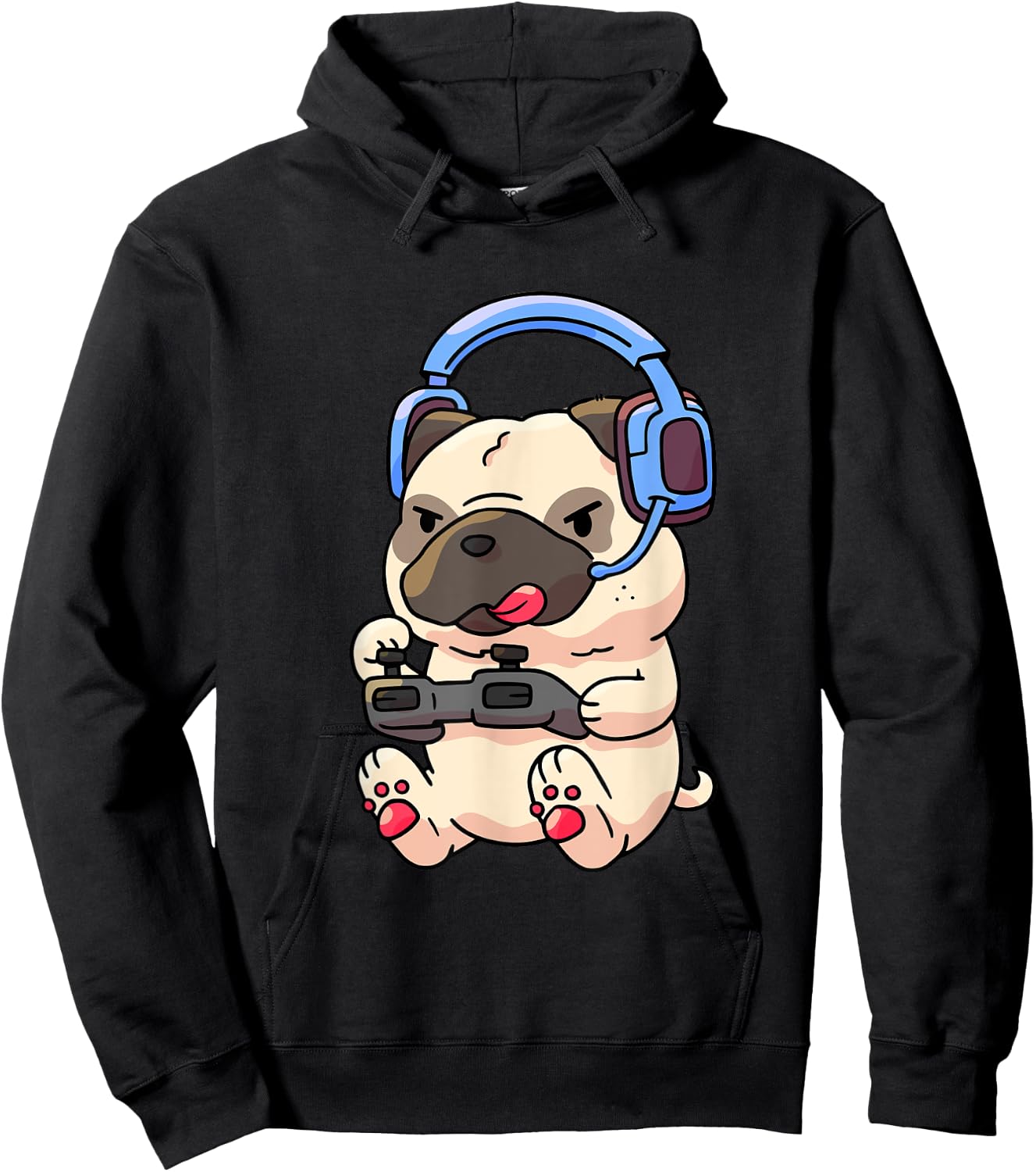 Gamer Pug Gaming Pugs Video Game Gift Small Hoodie - Hoodie | Black