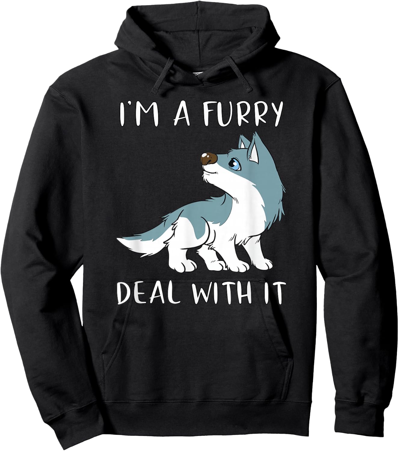 I'm A Furry Deal With It - Cute Furry Fandom Fursuit Hoodie - Hoodie | Black