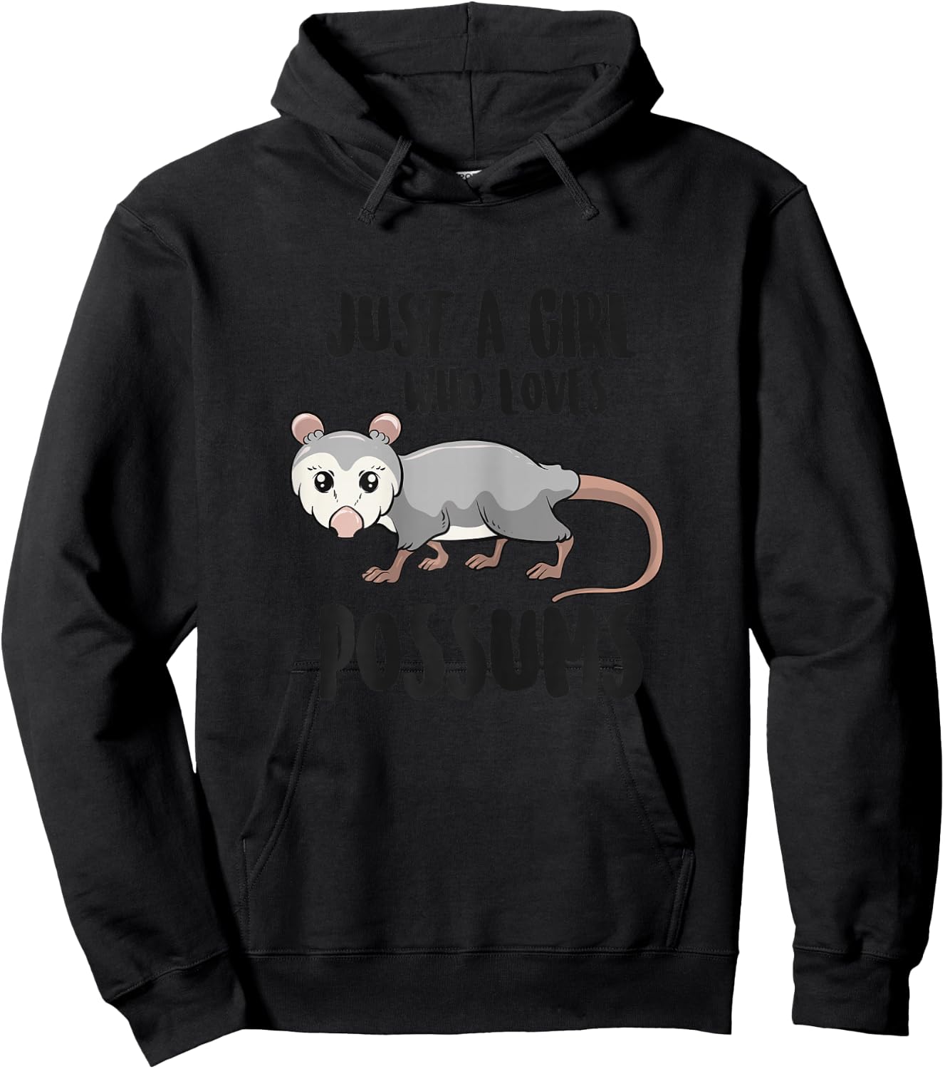 Funny Possums Girl Just a Girl Who Loves Possums Hoodie - Hoodie | Black
