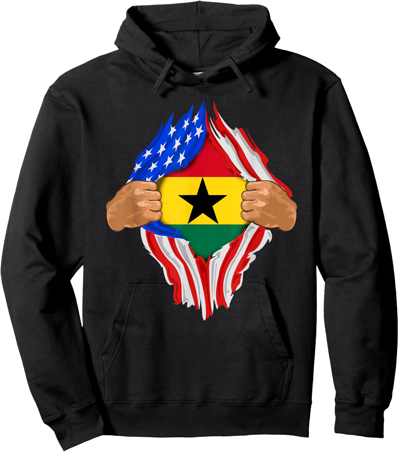 Ghanaian Blood Inside Me | Ghana Flag Gift Hoodie - Hoodie | Black