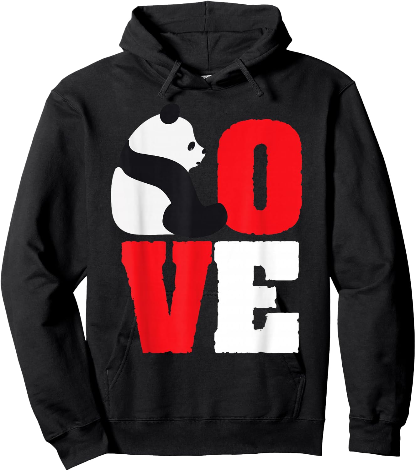Panda Bear Shirt Black And White Panda Love Hoodie - Hoodie | Black