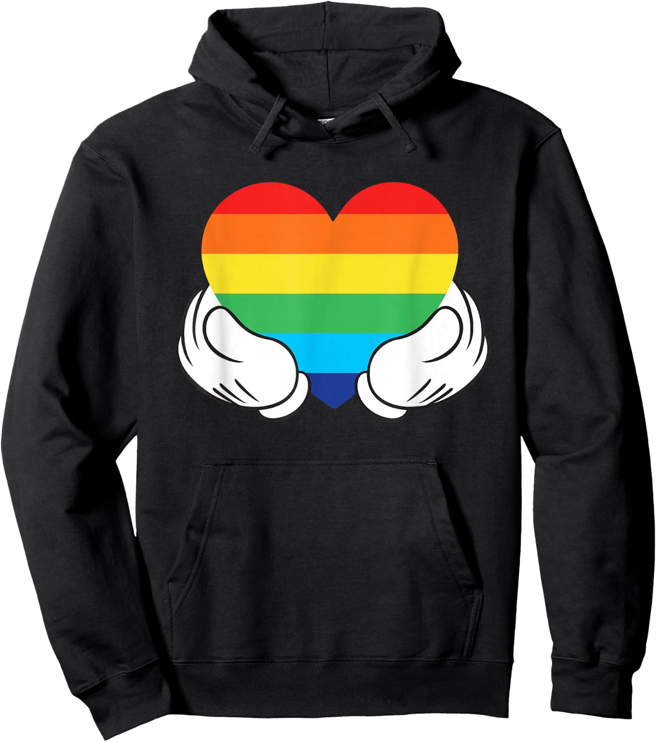 Disney Mickey Mouse Hands Rainbow Hoodie - Hoodie | Black