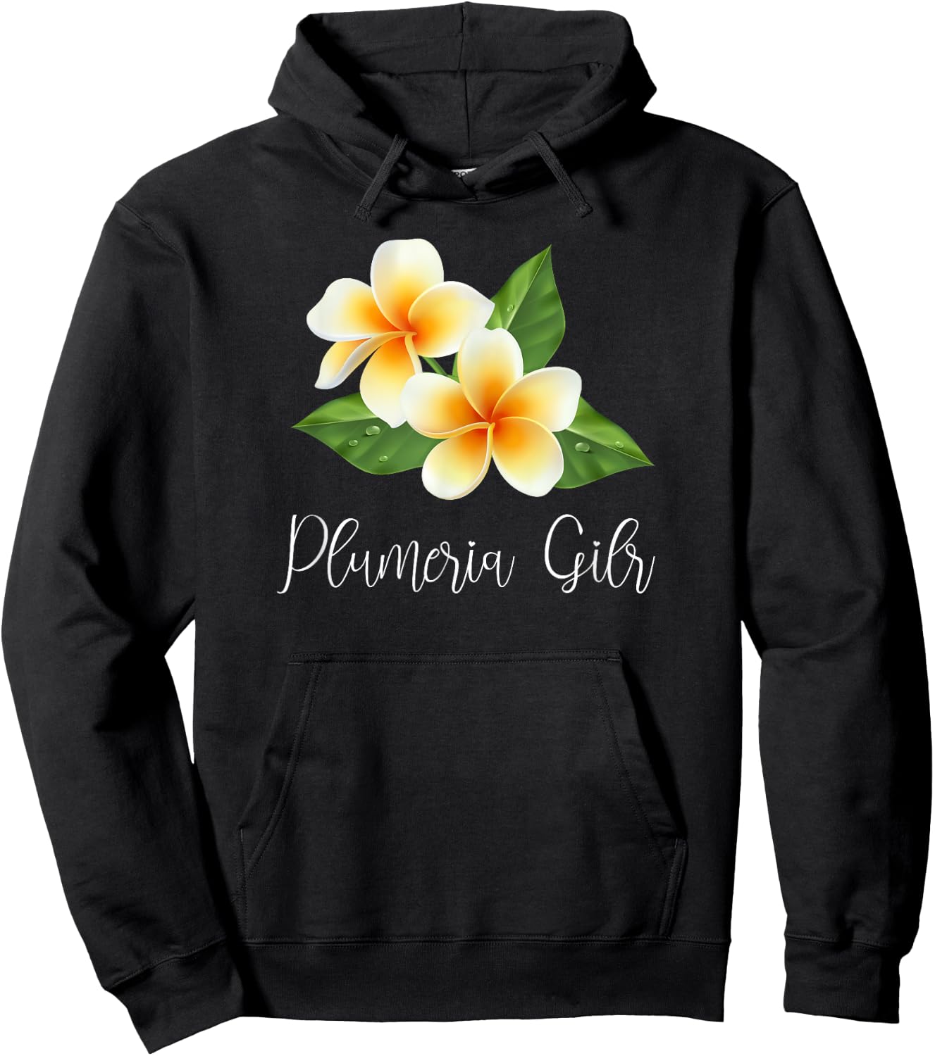 Gardening-design Tropical Plumeria (Frangipania) Hoodie - Hoodie | Black