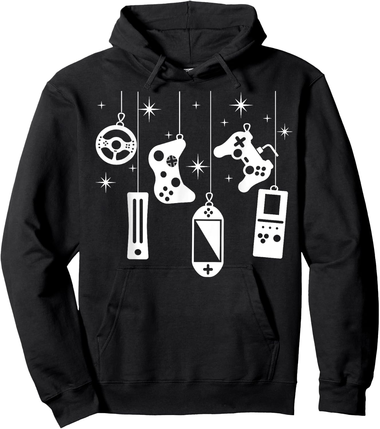 Gamer Christmas Video Game Controller Xmas Gaming Pajama Hoodie - Hoodie | Black