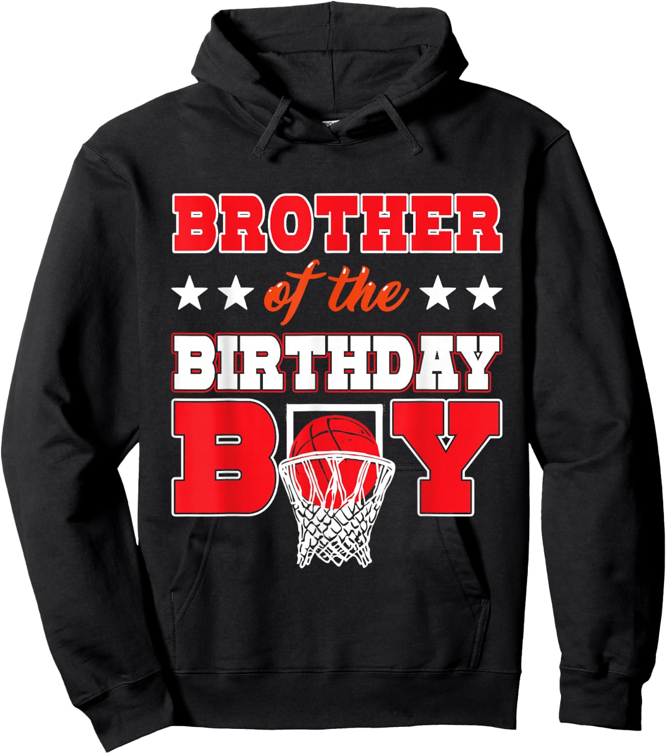 Basketball Party Brother of the Birthday Boy Baller Family Hoodie - Hoodie | Black