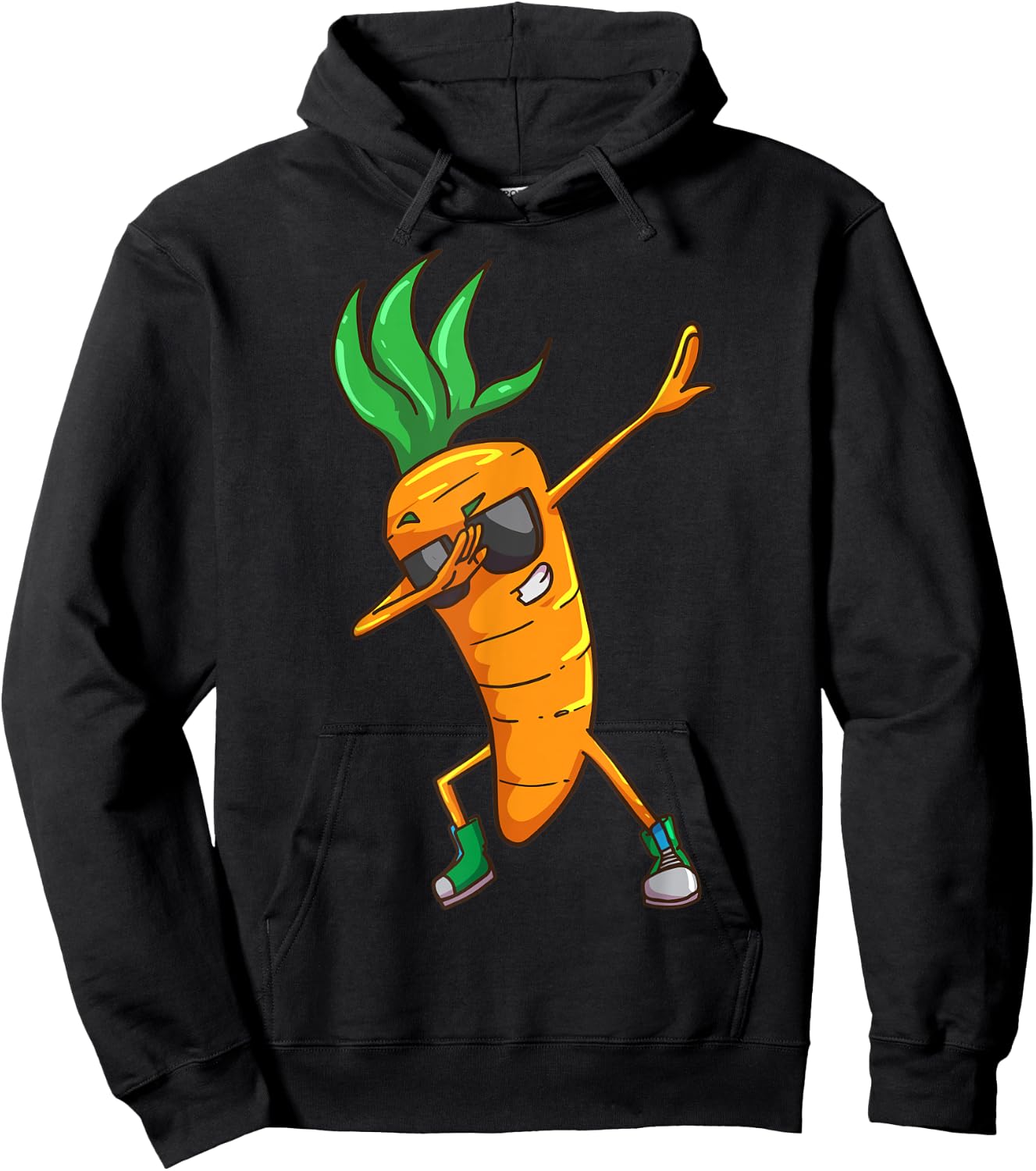 Vegan Carrot Dabbing Vegetable Hoodie - Hoodie | Black