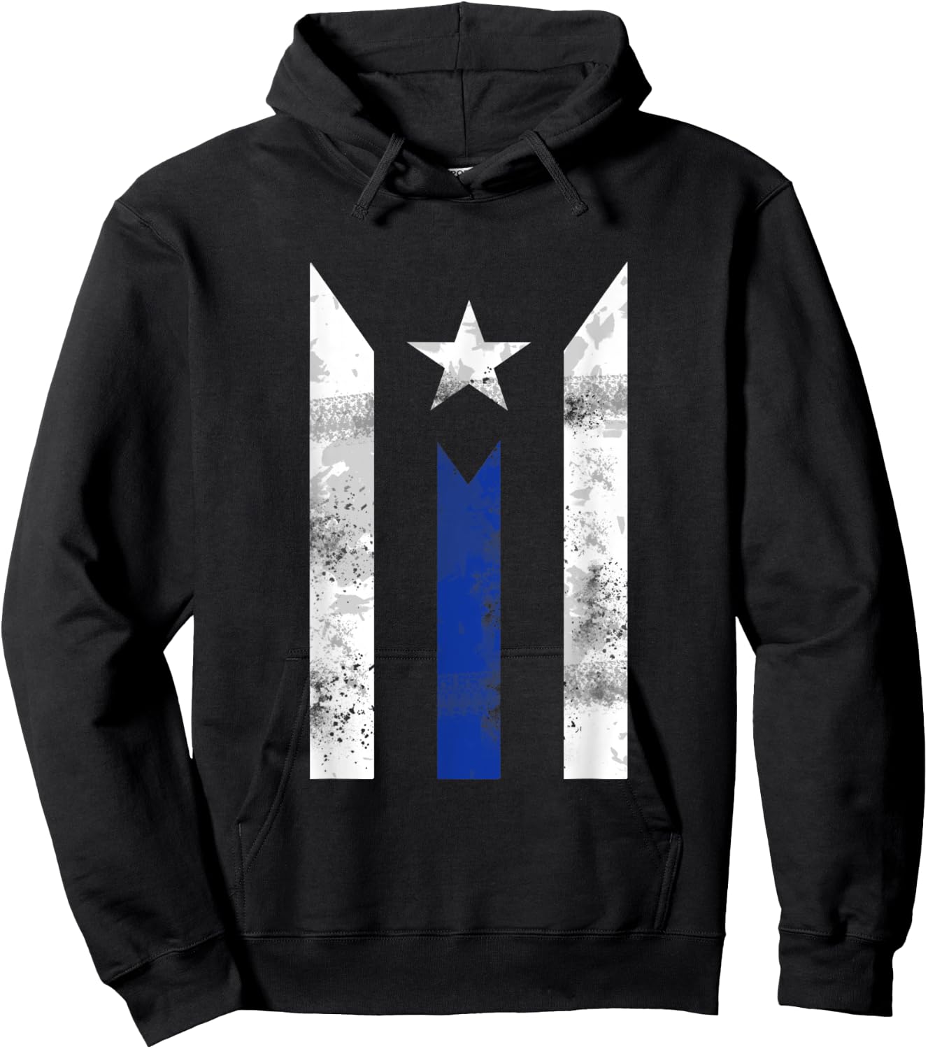 Thin Blue Line Puerto Rican Police Puerto Rico Flag Gift Hoodie - Hoodie | Black
