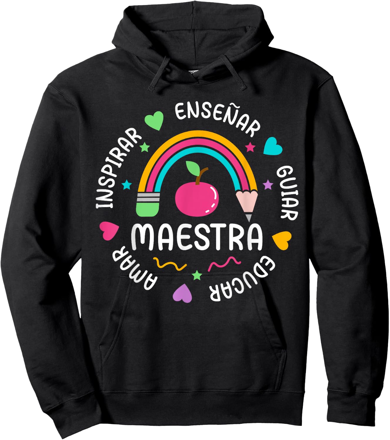 Maestra De Español Appreciation Spanish Teacher Hoodie - Hoodie | Black
