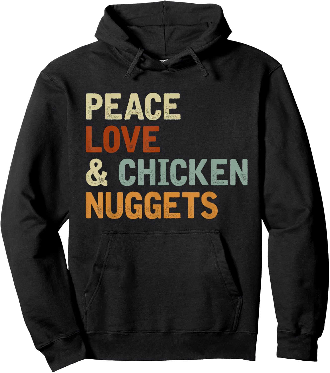 Funny Foodie Gift Fast Food Lover Hippie Chicken Nugget Hoodie - Hoodie | Black