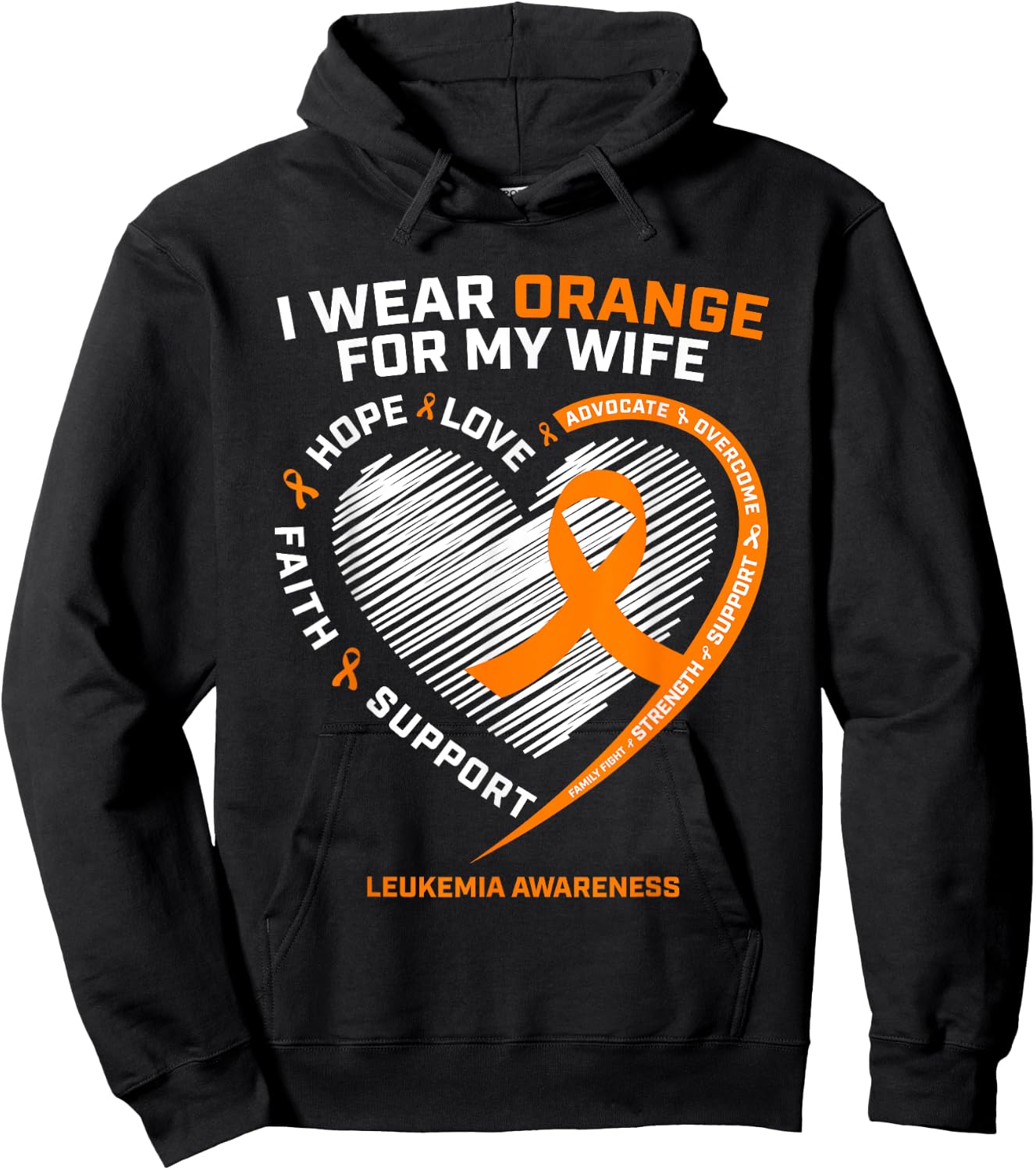 Men's Leukemia Awareness Shirts Wife Husband Leukemia Hoodie - Hoodie | Black