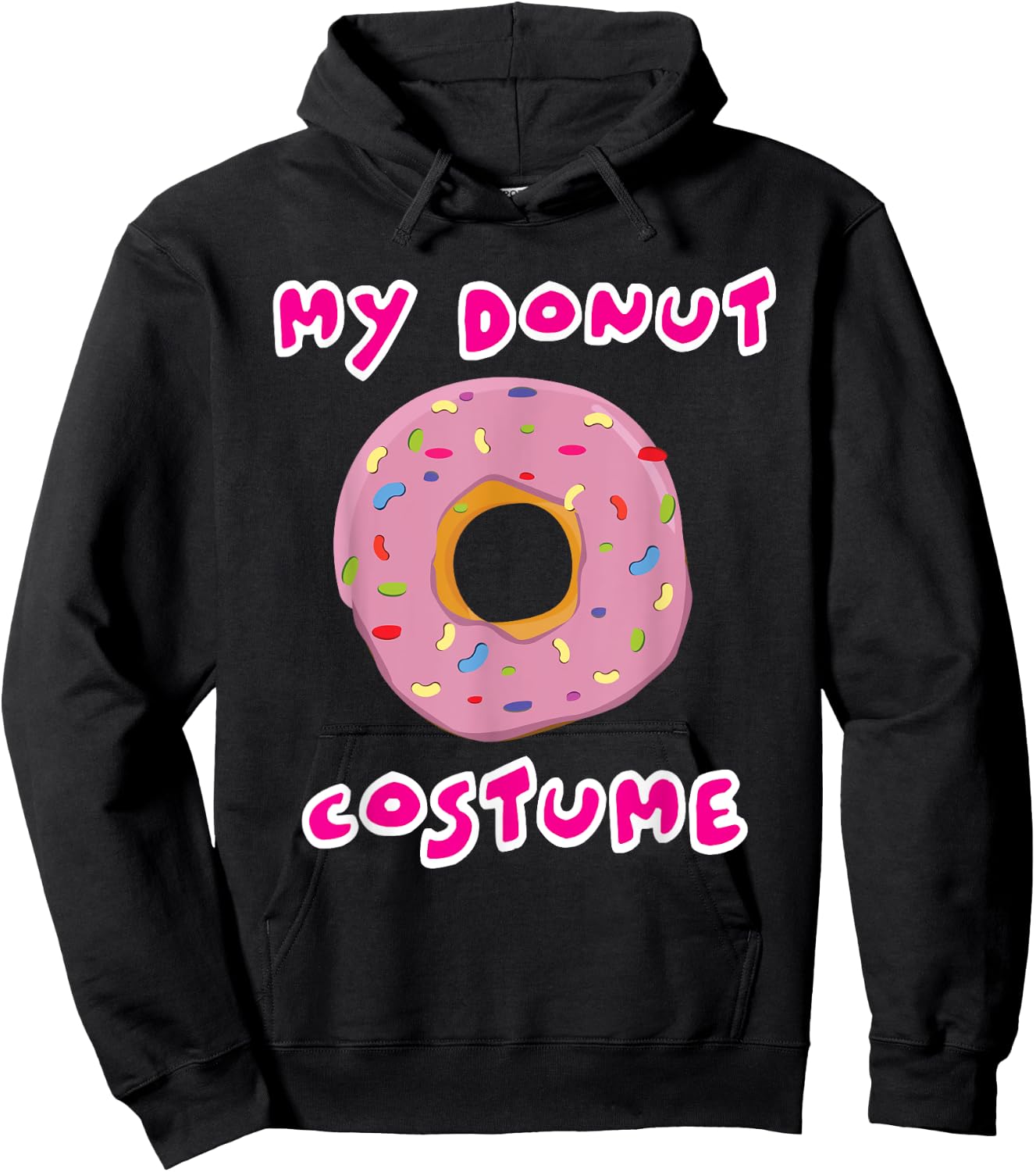 My Donut Costume Funny Halloween Doughnut Easy Simple Outfit Hoodie - Hoodie | Black