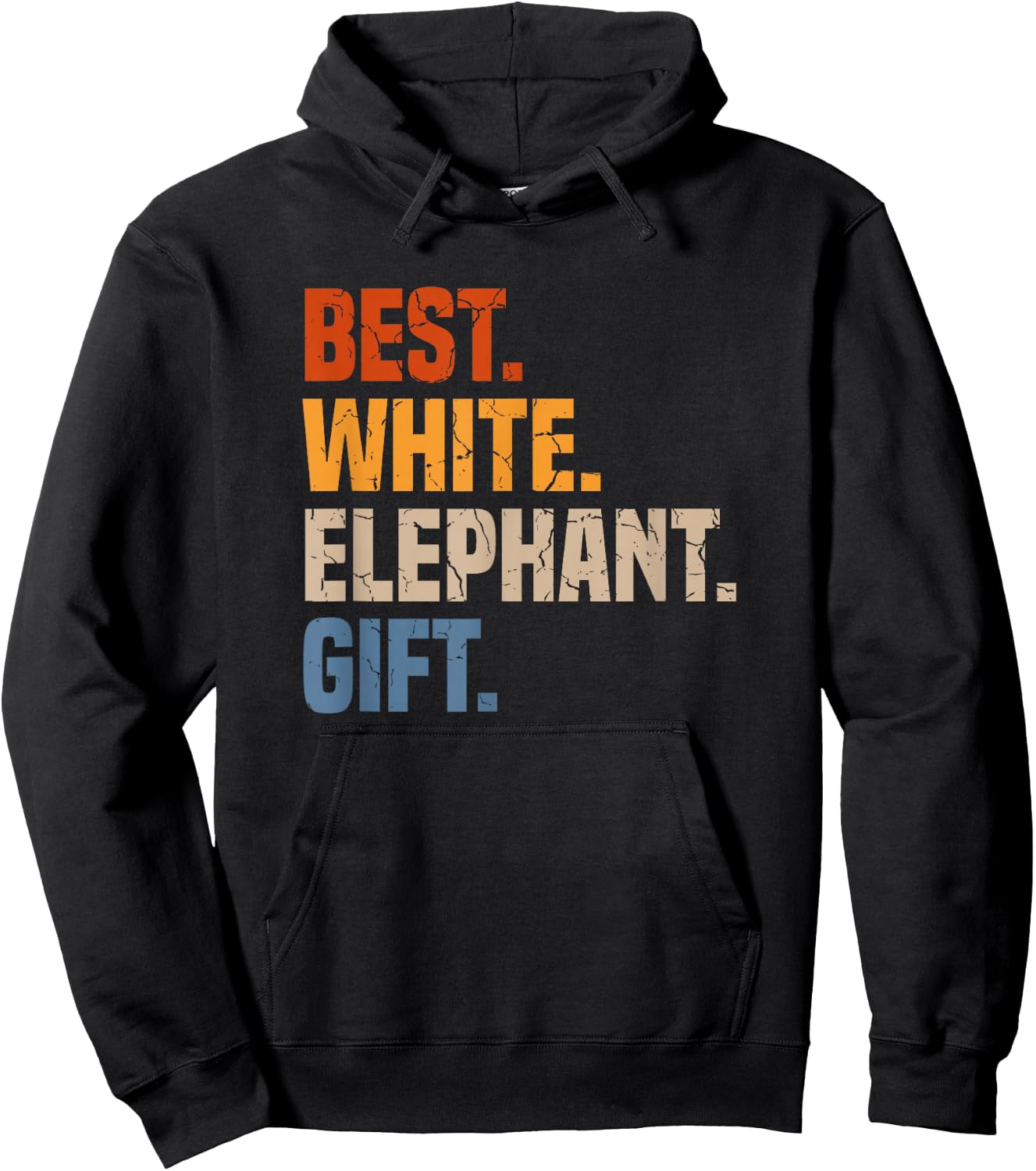 Retro Best White Elephant Gift White Elephant Gift Exchange Hoodie - Hoodie | Black