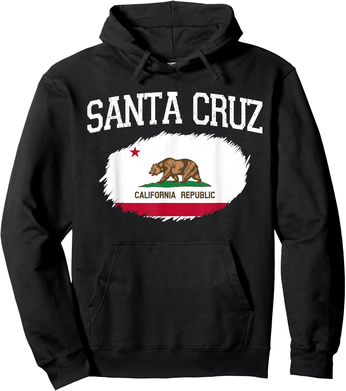 SANTA CRUZ CA CALIFORNIA Flag Vintage USA Sports Men Women Hoodie - Hoodie | Black