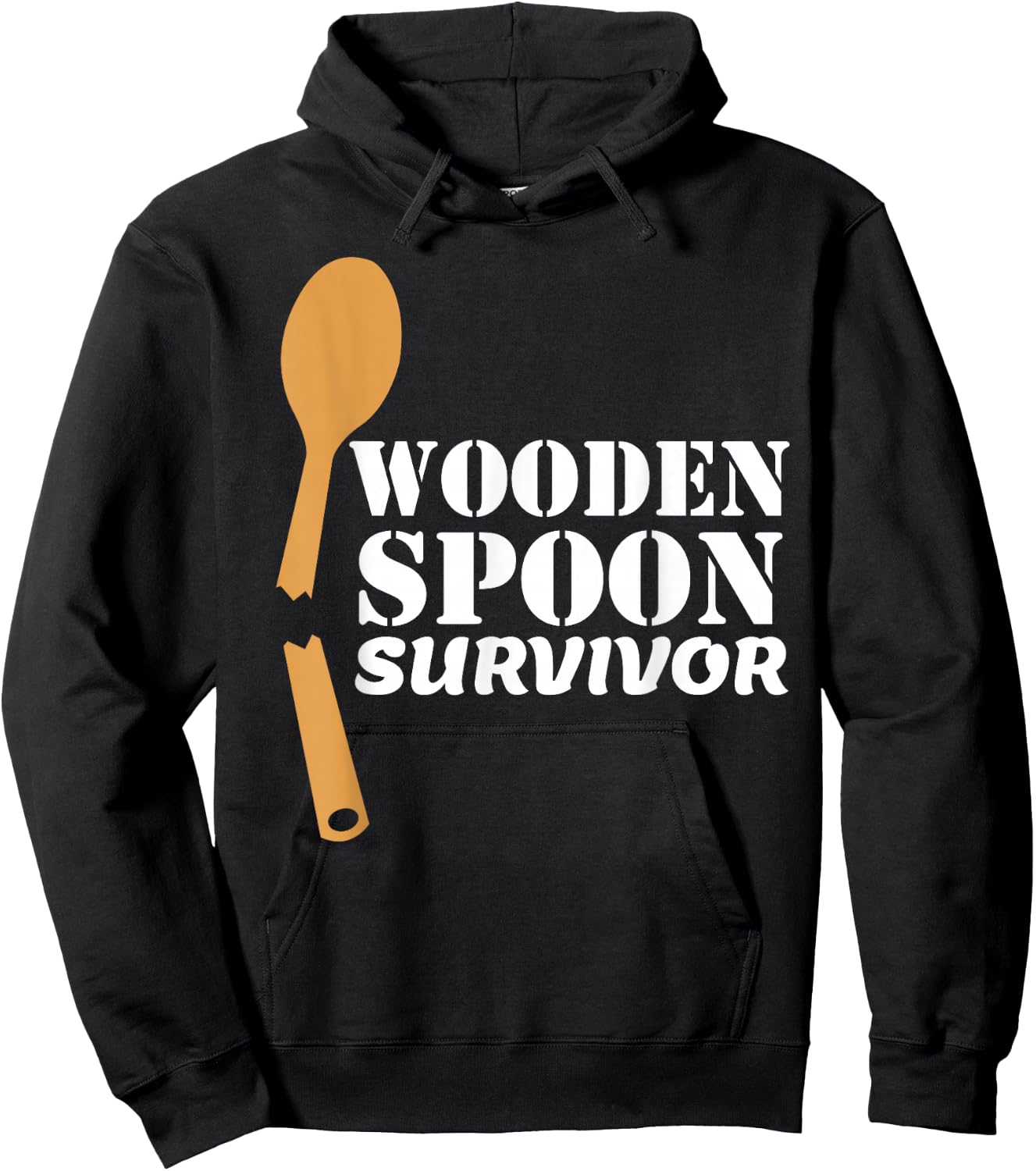 90s Wooden Spoon Survivor Funny Nostalgic Italian Joke Hoodie - Hoodie | Black