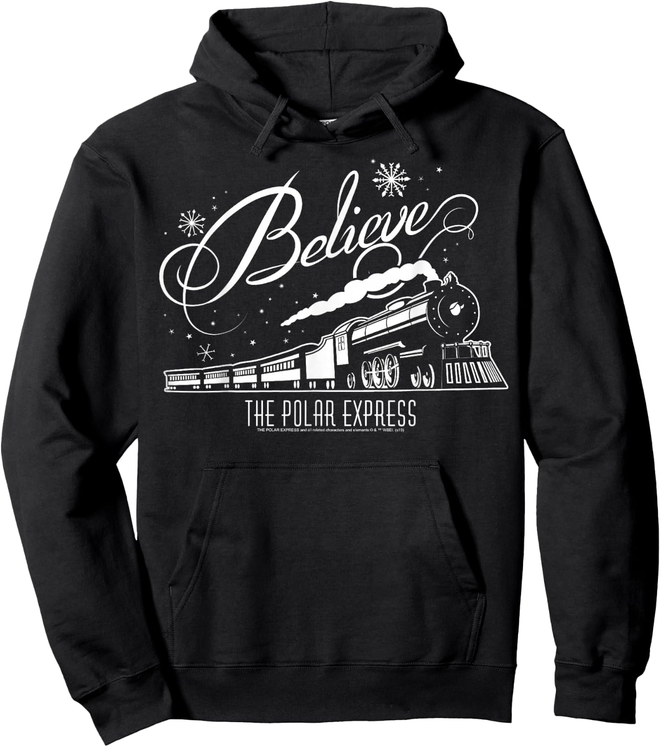 The Polar Express Believe Christmas Train & Snowflake Logo Hoodie - Hoodie | Black
