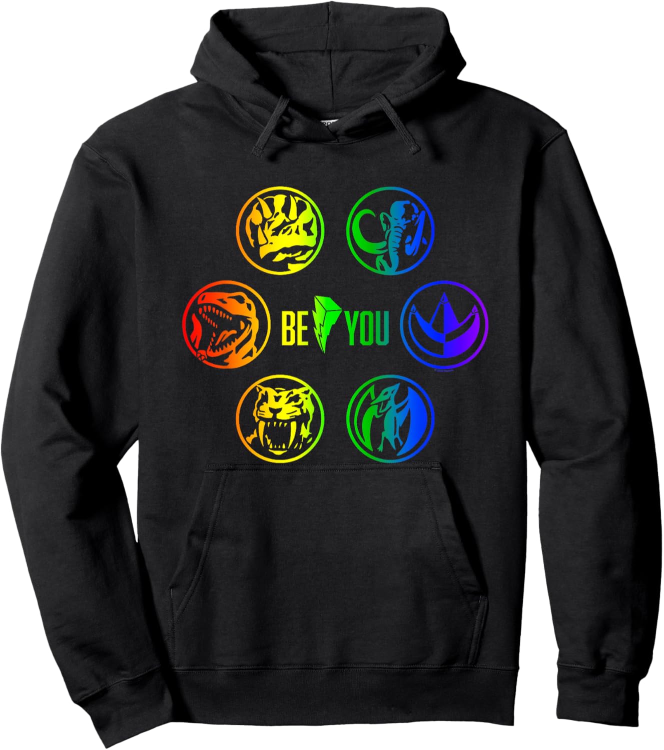 Power Rangers Be You Rainbow Ranger Emblem Coins Hoodie - Hoodie | Black