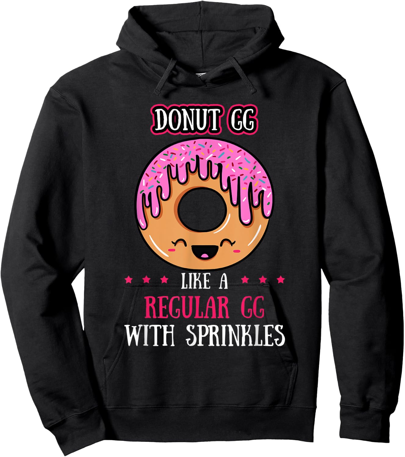 Donut GG Doughnut Grandmother Fried Dough Lover Grandmom Hoodie - Hoodie | Black