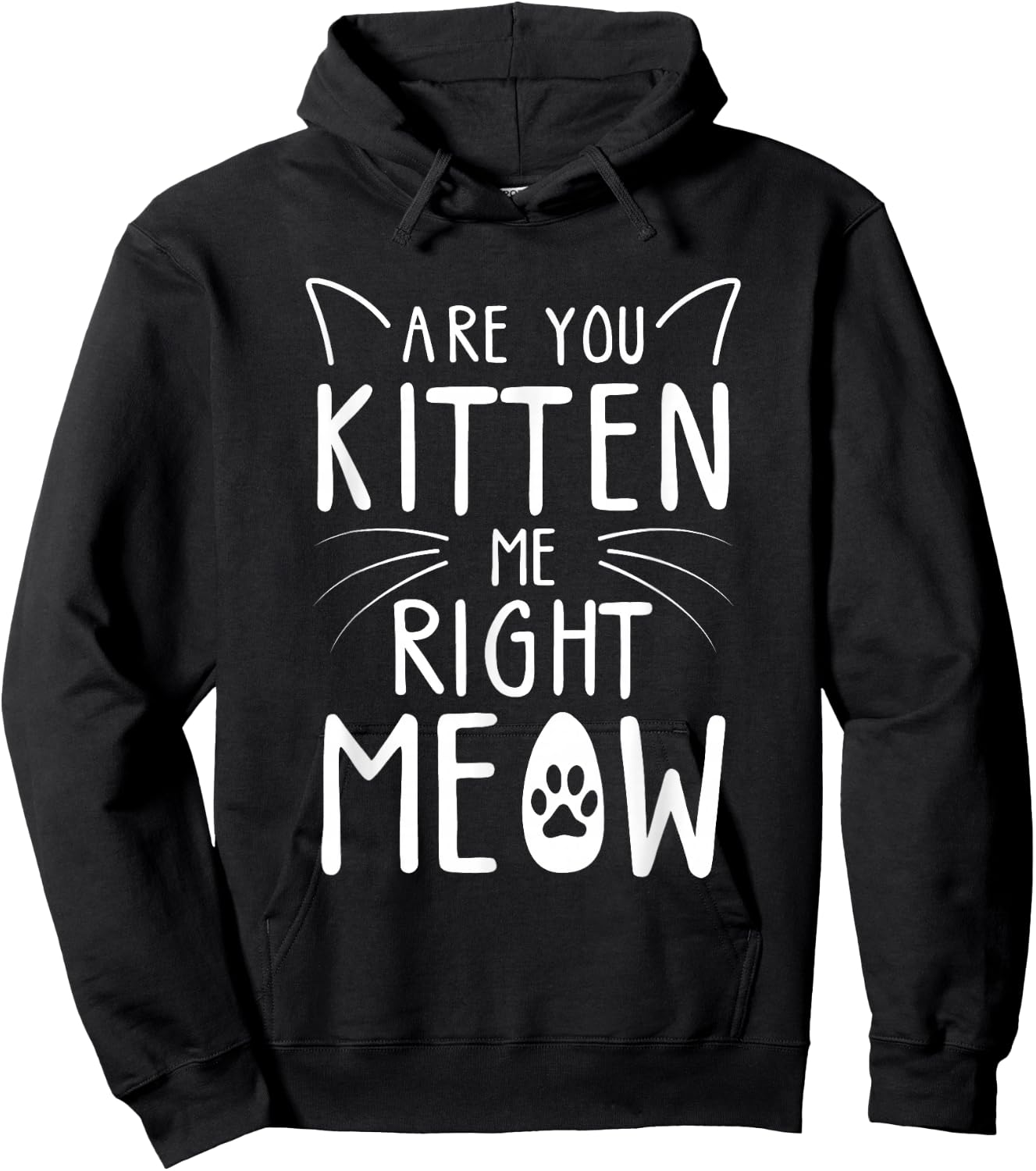 Are You Kitten Me Right Meow - Funny Cat Lover Kitten Kitty Hoodie - Hoodie | Black