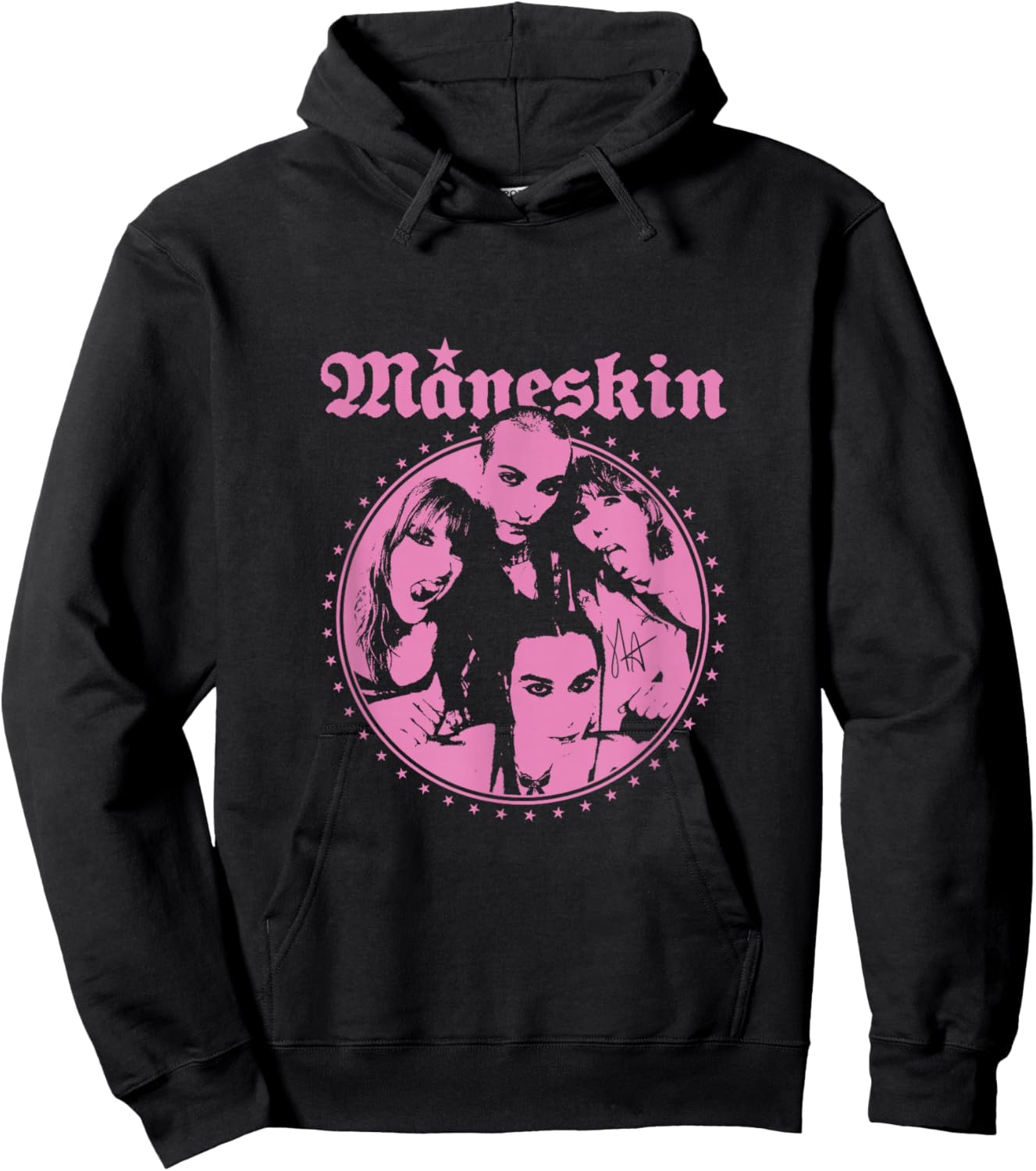 Måneskin Pink Fisheye Hoodie - Hoodie | Black