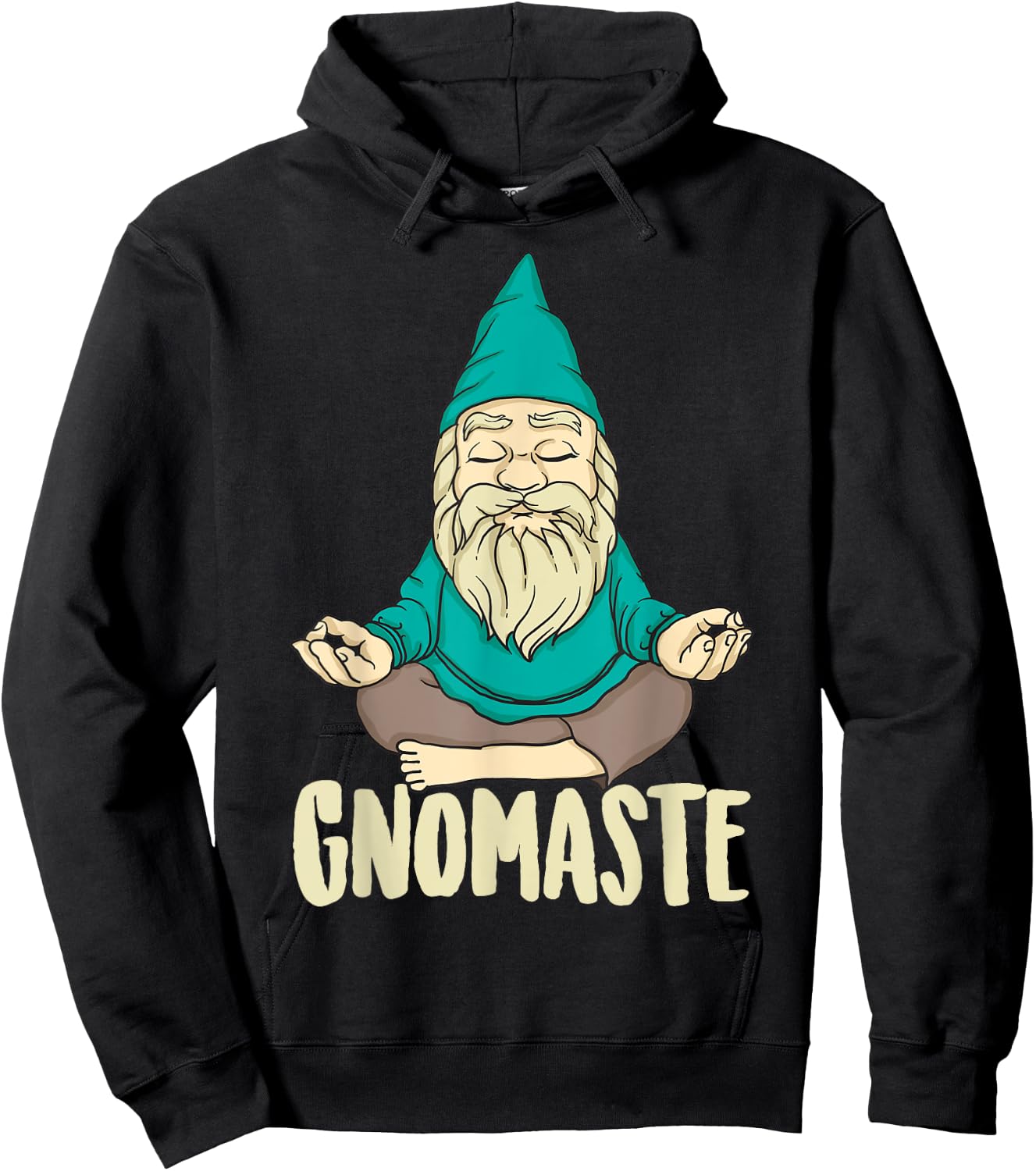 Cute Gnomaste Funny Meditating Gnome Gift Yoga Men Women Hoodie - Hoodie | Black