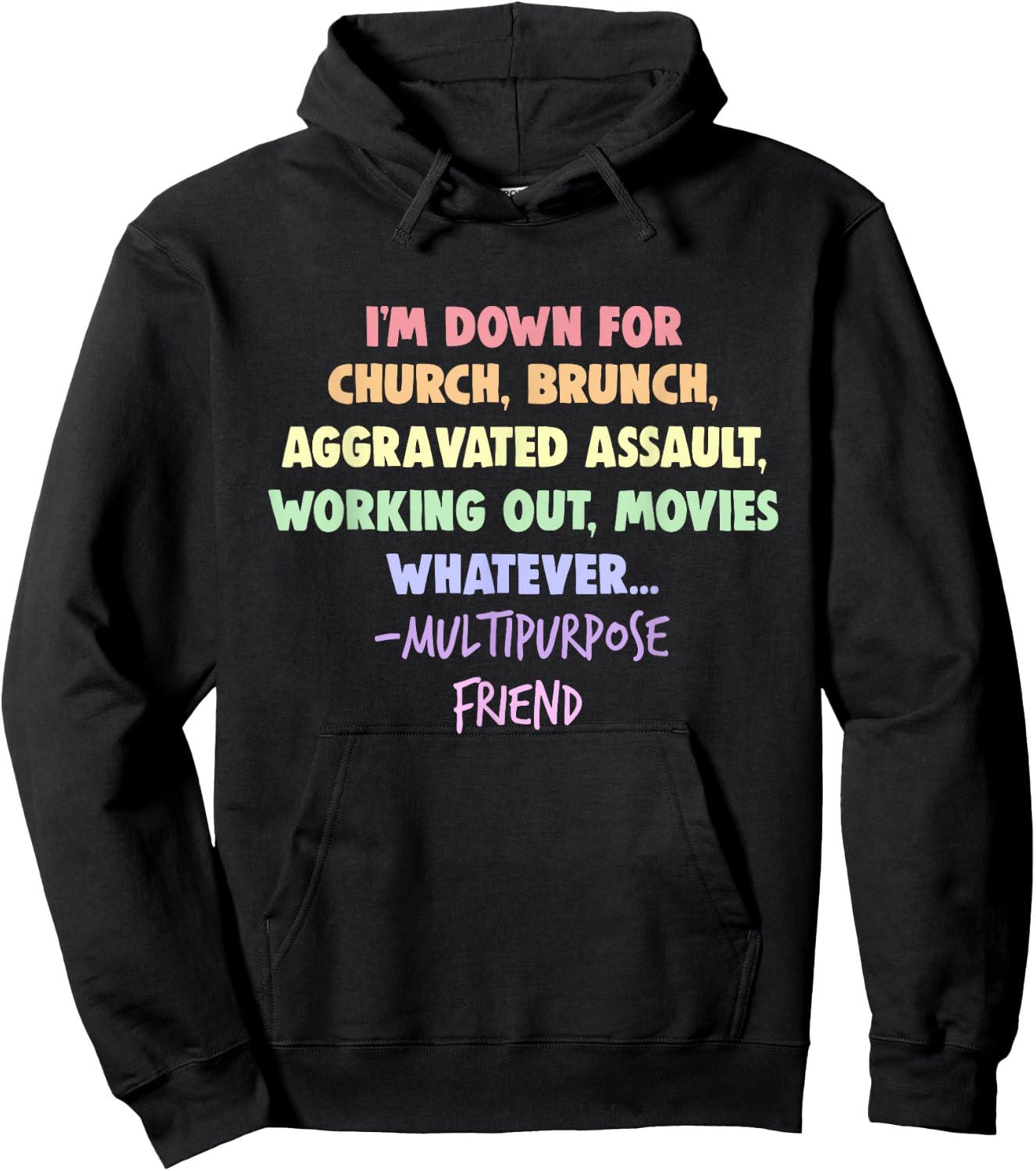 I'm Down For Church Brunch Aggravated Assault Working Out Hoodie - Hoodie | Black