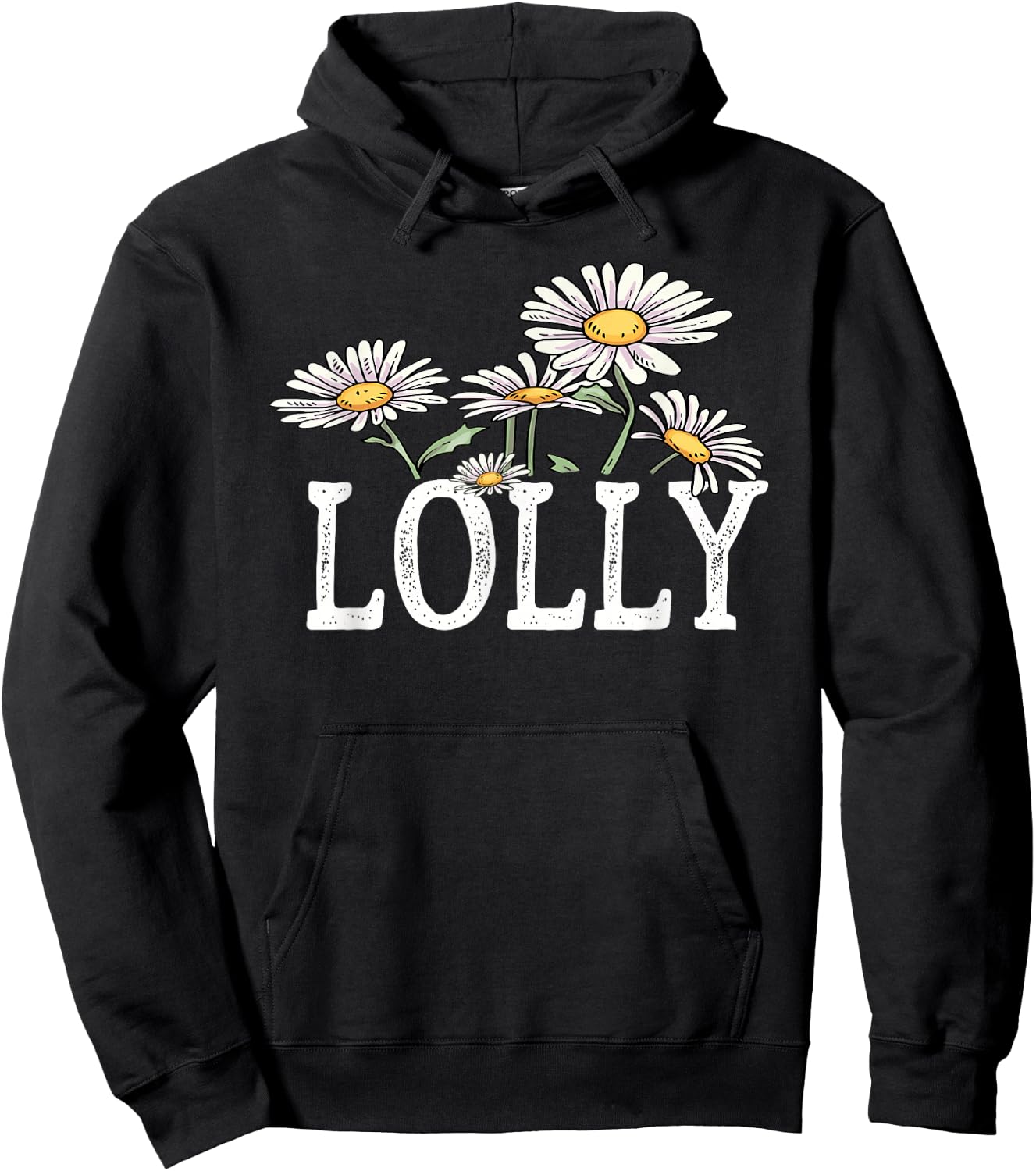 Lolly Floral Chamomile Design Mother's Day Gifts Lolly Hoodie - Hoodie | Black