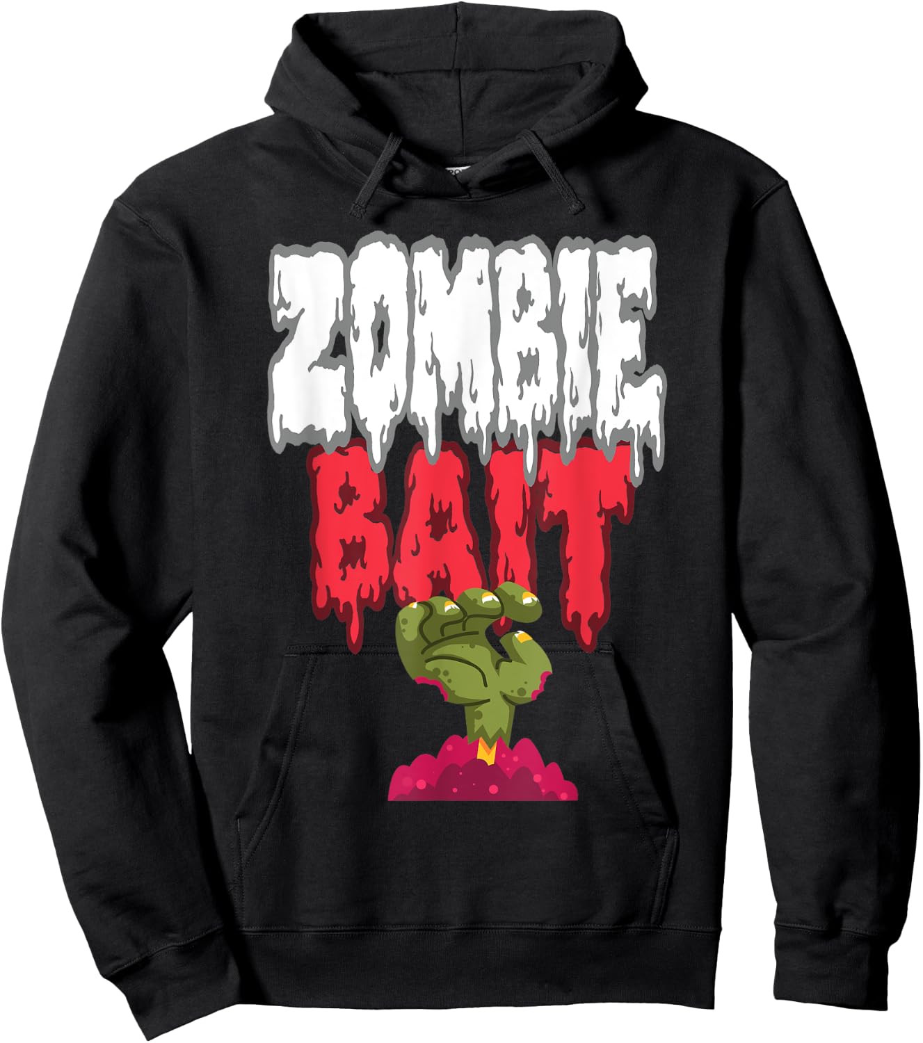 Zombie Bait Reaching From the Grave Funny Halloween Zombie Hoodie - Hoodie | Black