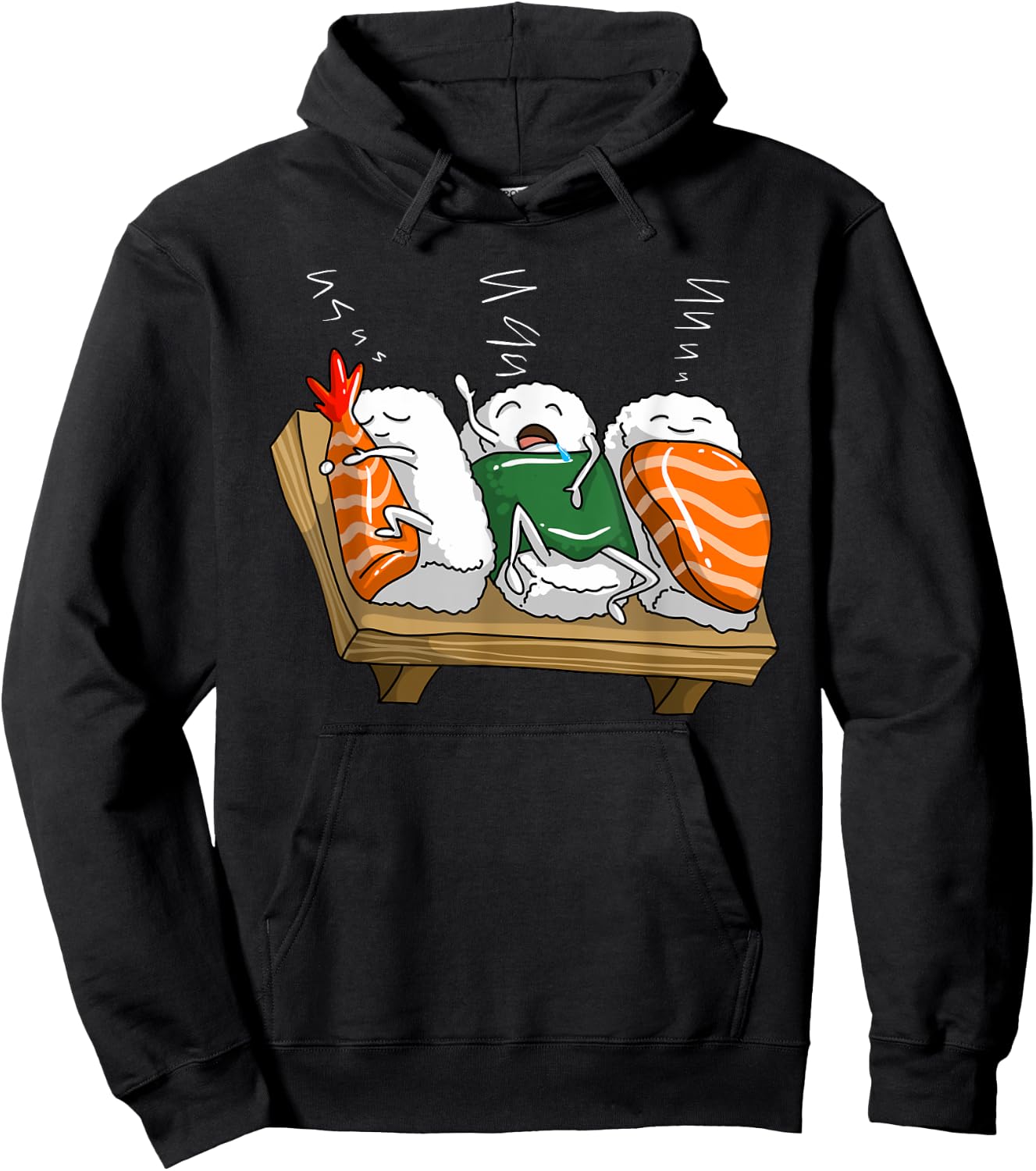 Funny Sleeping Sushi Roll Lover Party Cool Girl Hoodie - Hoodie | Black