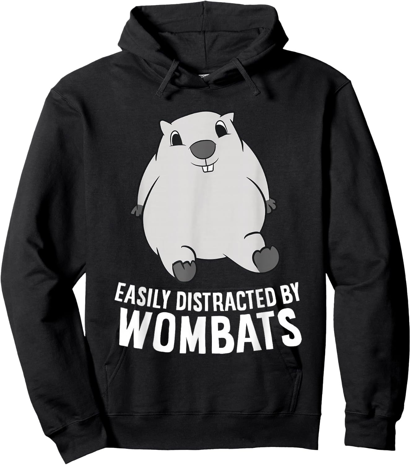 Easily Distracted By Wombats Cute Australian Animal Wombat Hoodie - Hoodie | Black