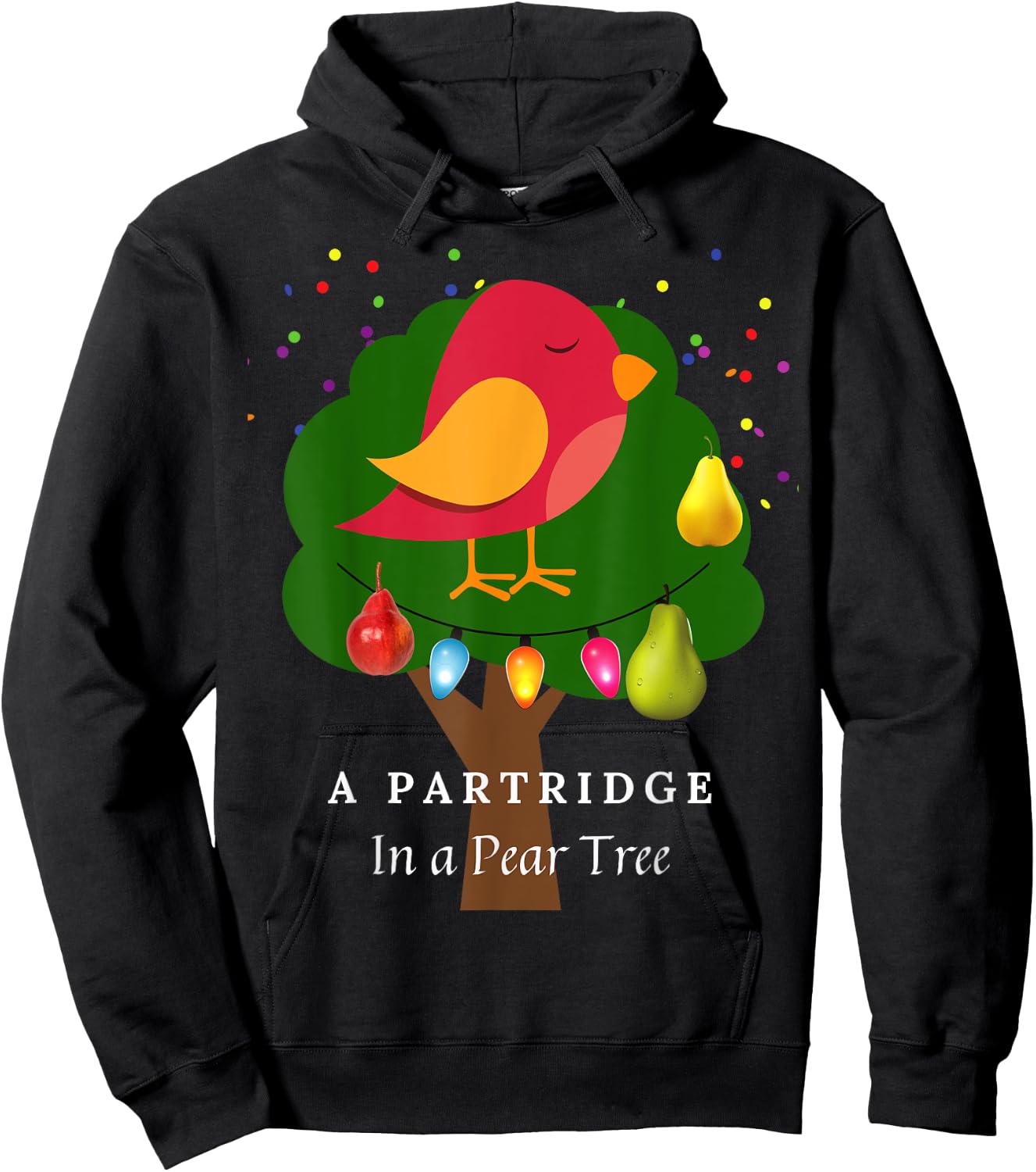 Partridge in a Pear Tree Twelve Days of Christmas Song Hoodie - Hoodie | Black