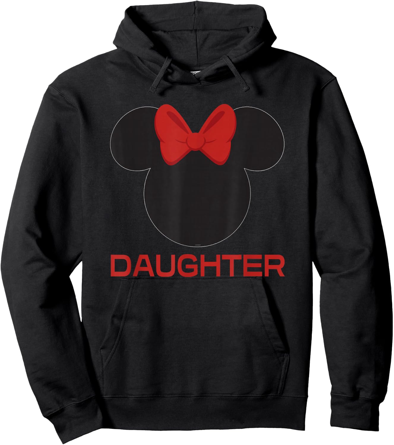 Disney Minnie Mouse Red Bow Icon Daughter Family Hoodie - Hoodie | Black
