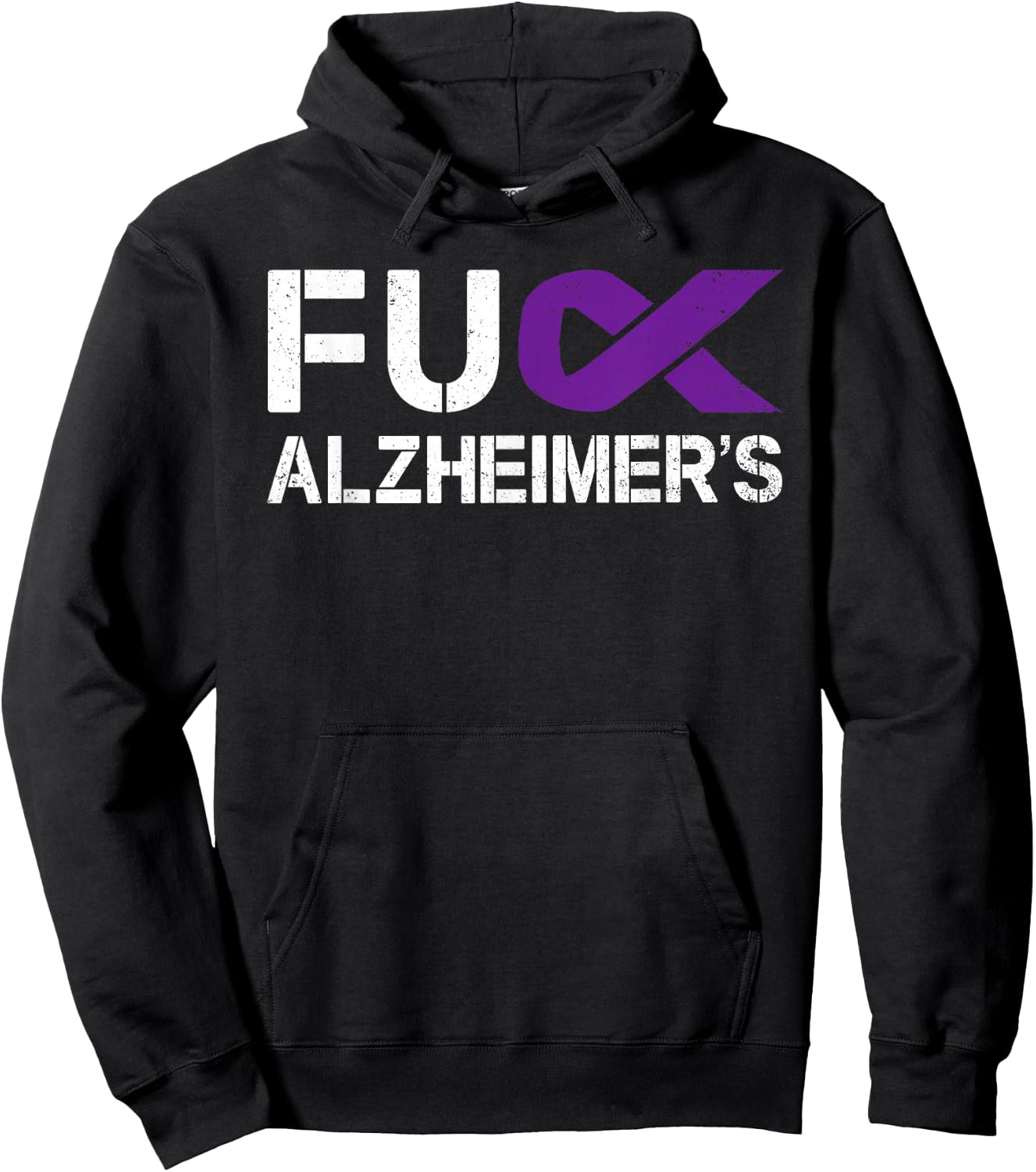 Fuck FU Alzheimer's Awareness Month Purple Ribbon Fighter Hoodie - Hoodie | Black
