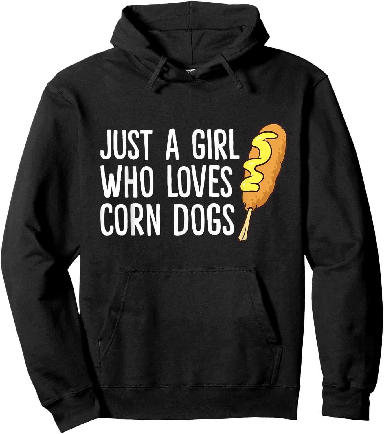 Funny Corndog Girl Just a Girl Who Loves Corn Dogs Hoodie - Hoodie | Black