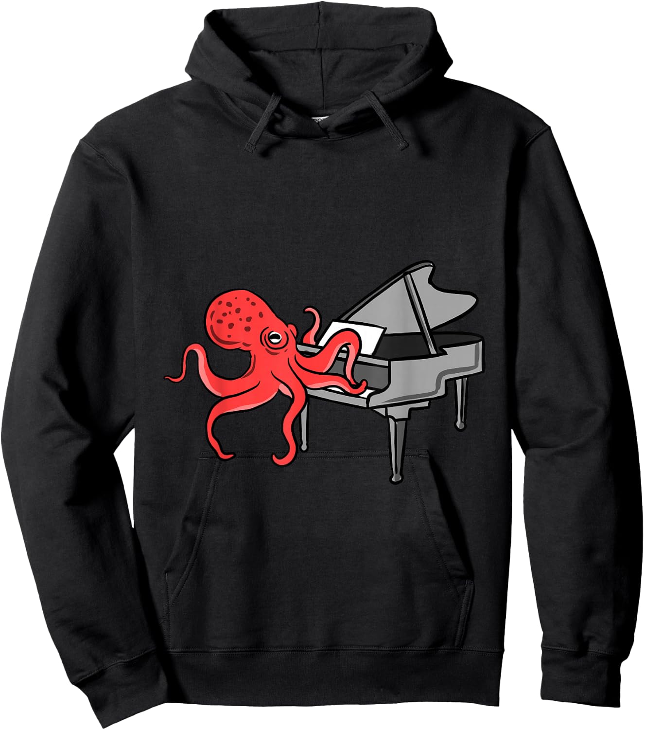 Octopus Playing Piano Hoodie - Hoodie | Black